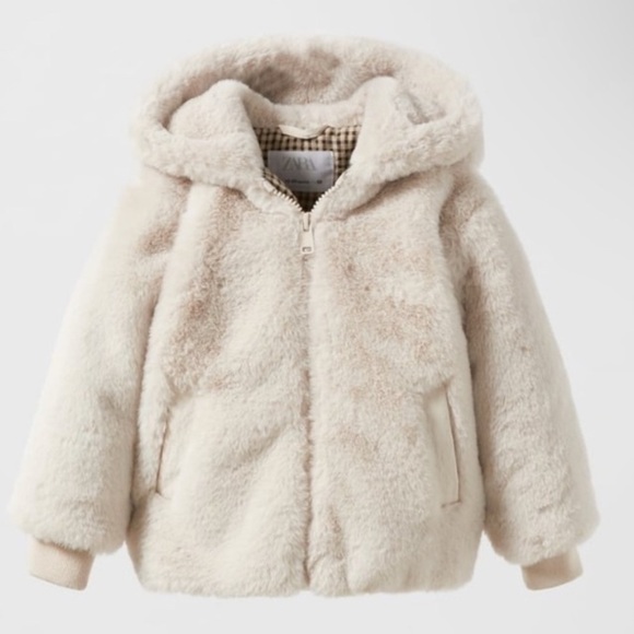 NWT Zara Faux Fur Jacket 12/18 Months - Picture 1 of 6